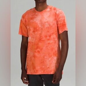 NWT LULULEMON DDWZ Orange Tie Dye Always Agile Short Sleeve Top Shirt Men’s Sz M